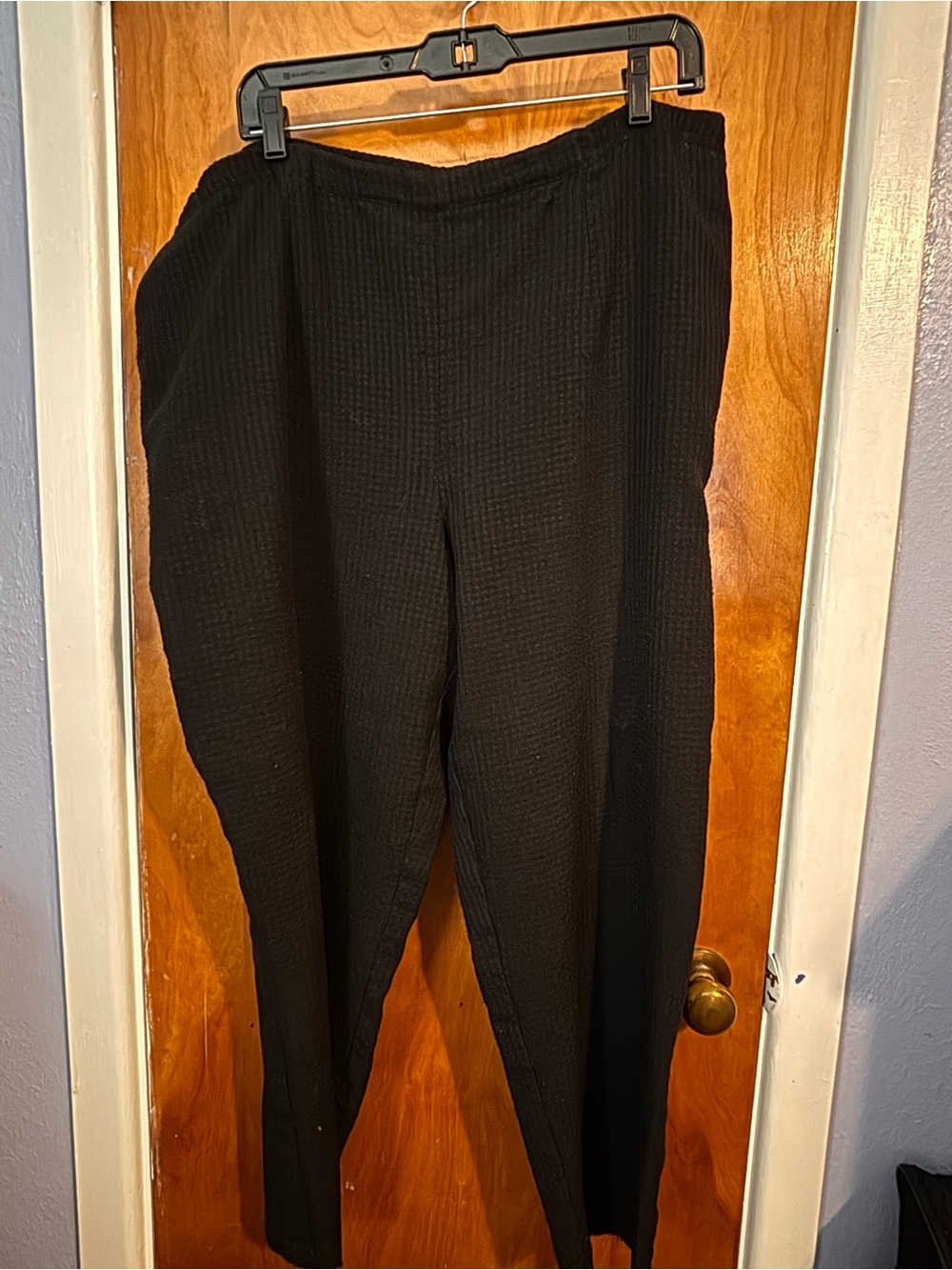 Women’s Black Textured Dress Pants